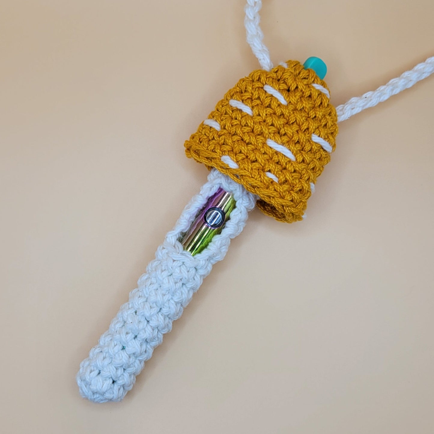 Mushroom Penjamin Pocket - Gold, Pen Battery, Bag Charm