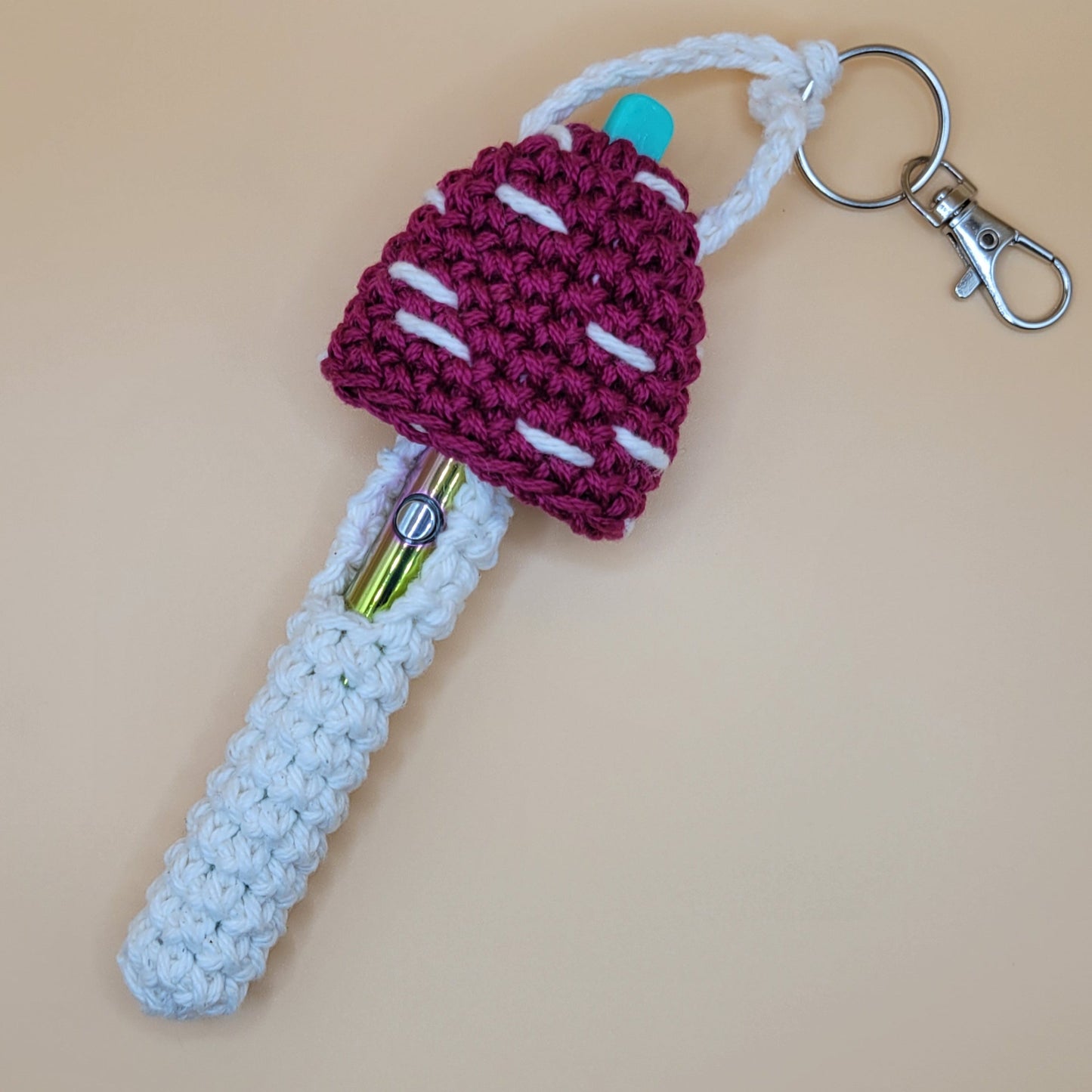 Mushroom Penjamin Pocket - Magenta, Pen Battery, Keychain