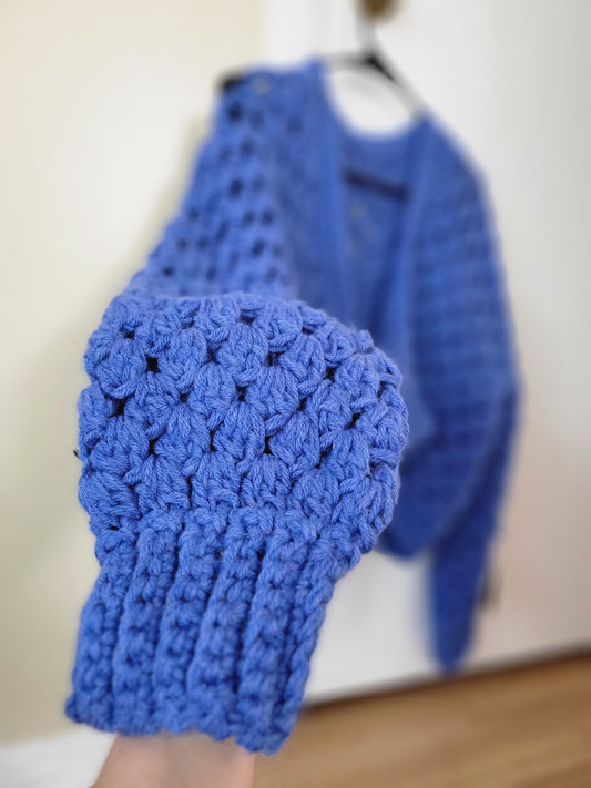 Blue Chunky Cardigan