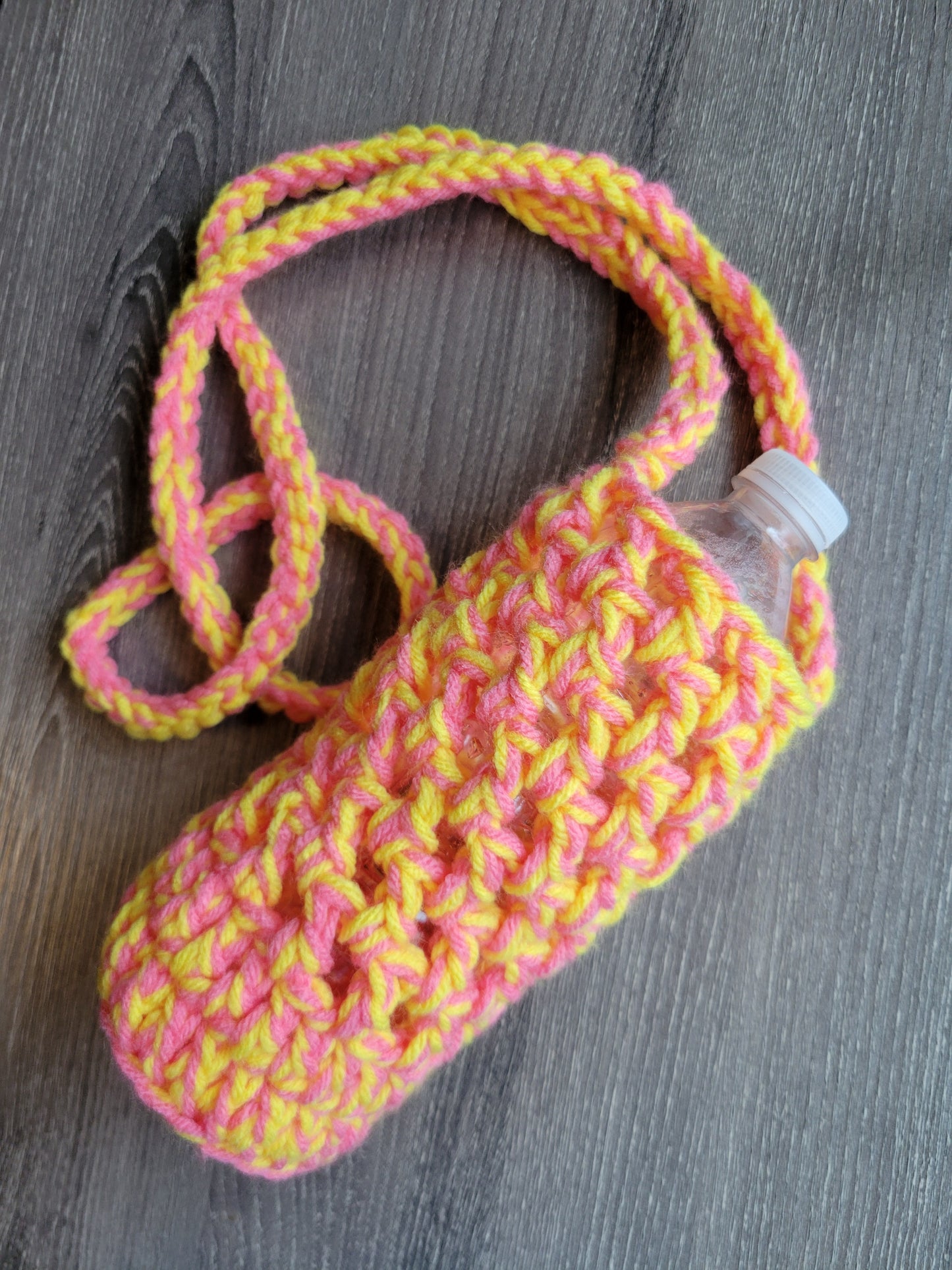 Water Bottle Holder (Pink and Yellow)