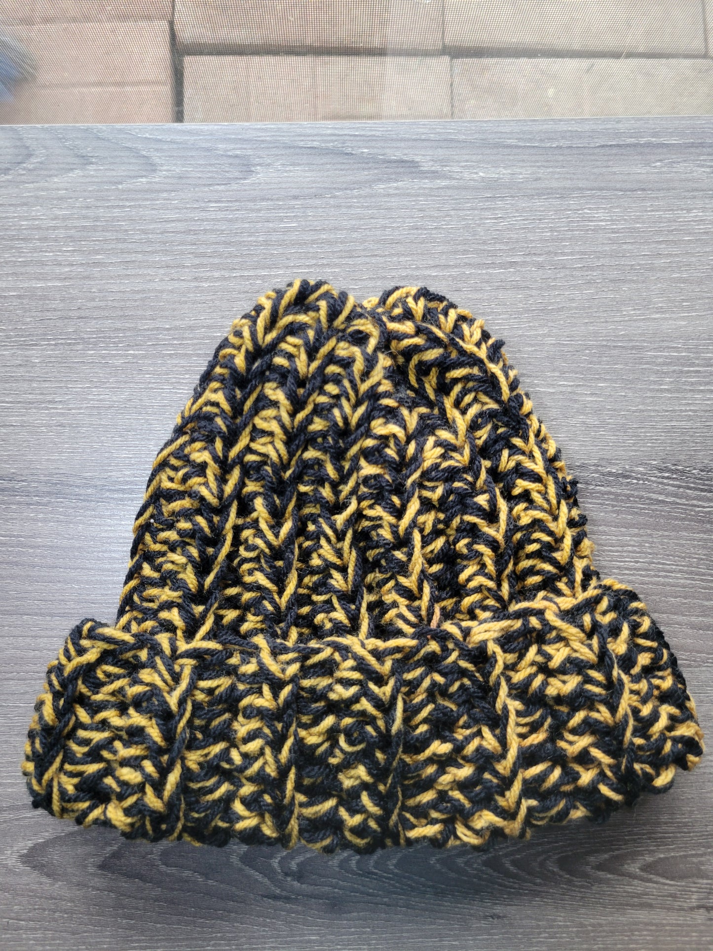 Beanie Winter Hat (Black and Gold)